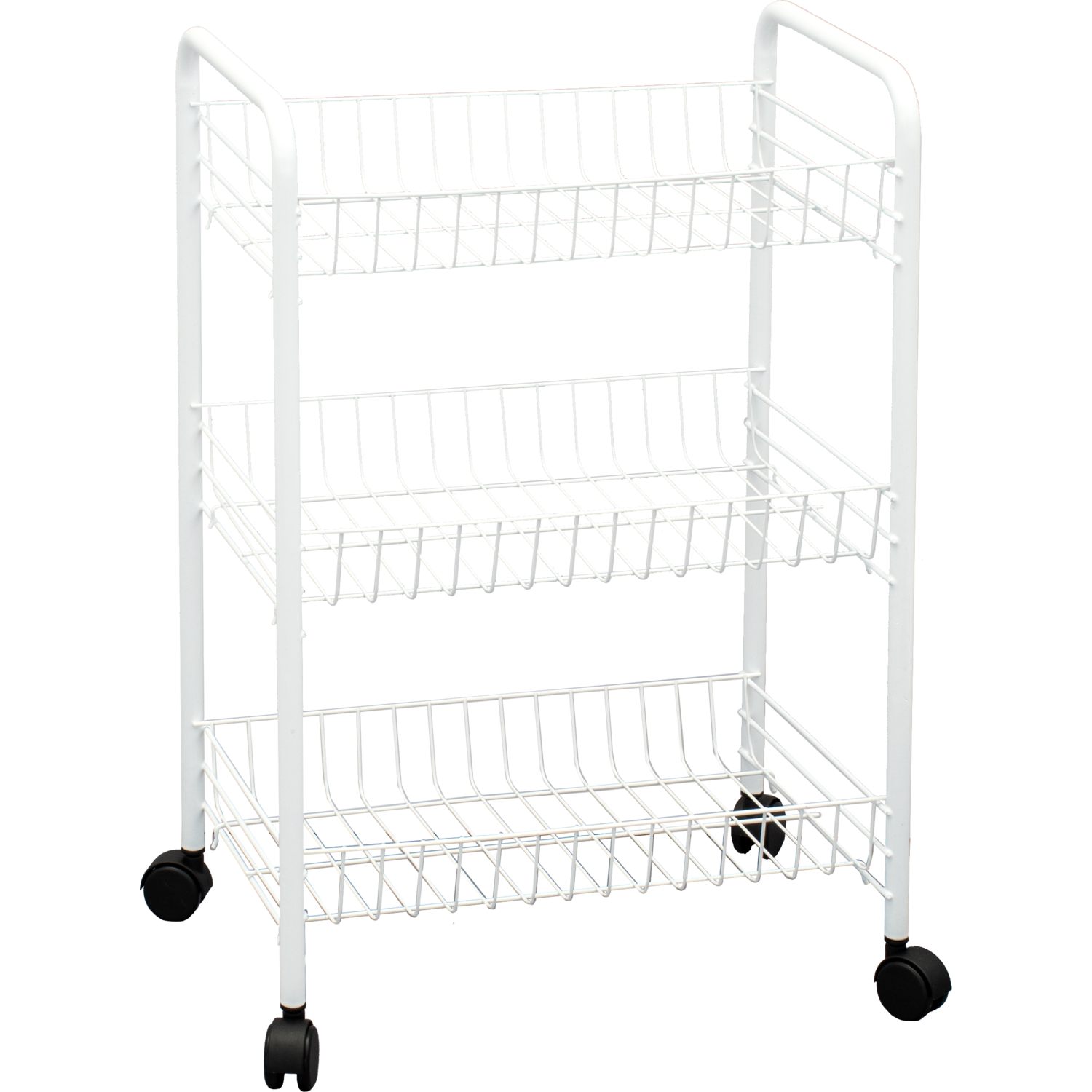 VESTIAMO CASA - Carrello Multiuso 3 cestelli con ruote Helou - h62x40x26 cm